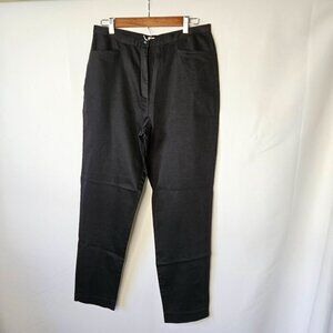 J. Jill Size 14 Stretch Cotton Spandex Straight Leg Black Pants 29" Inseam
